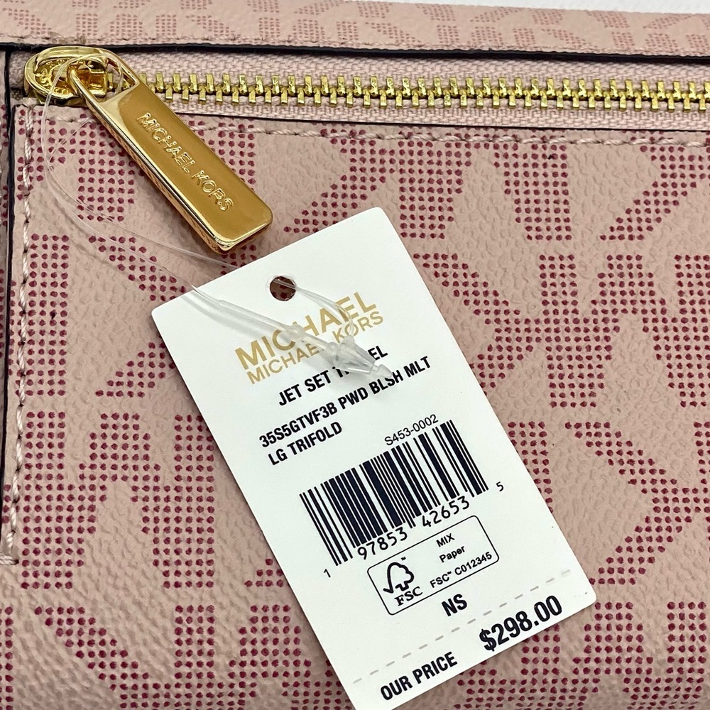 Michael Kors Jet Set Large Signature Logo TriFold Wallet - Picture 10 of 10